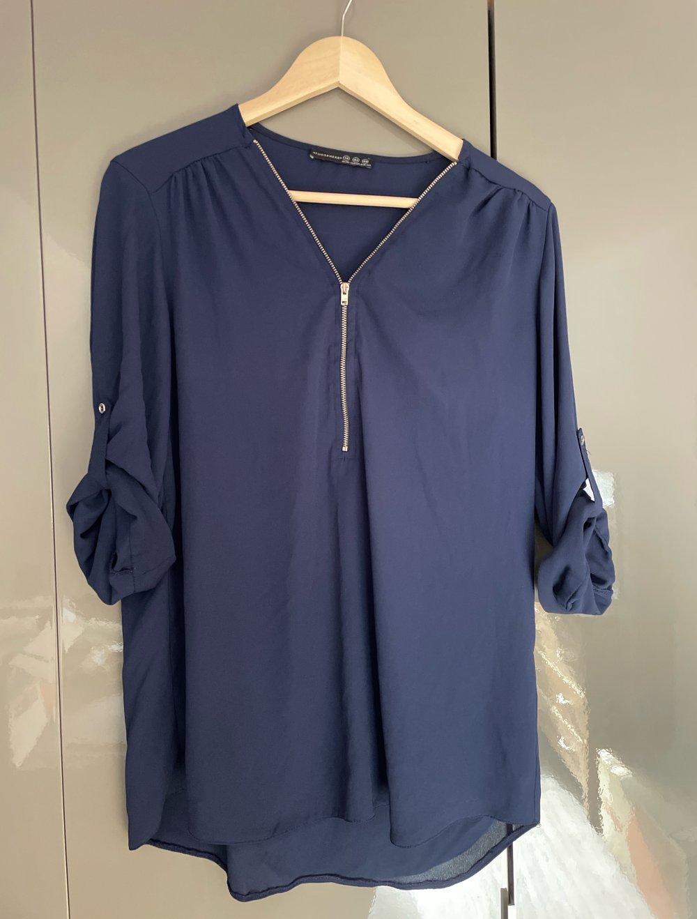 Blaue Bluse 3/4 Arm Gr. 40
