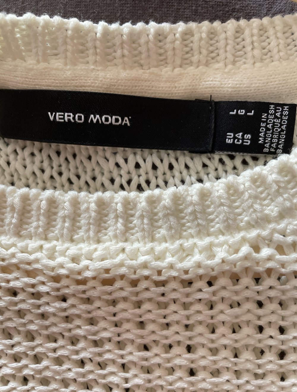 weißer Strickpullover Gr. M-L