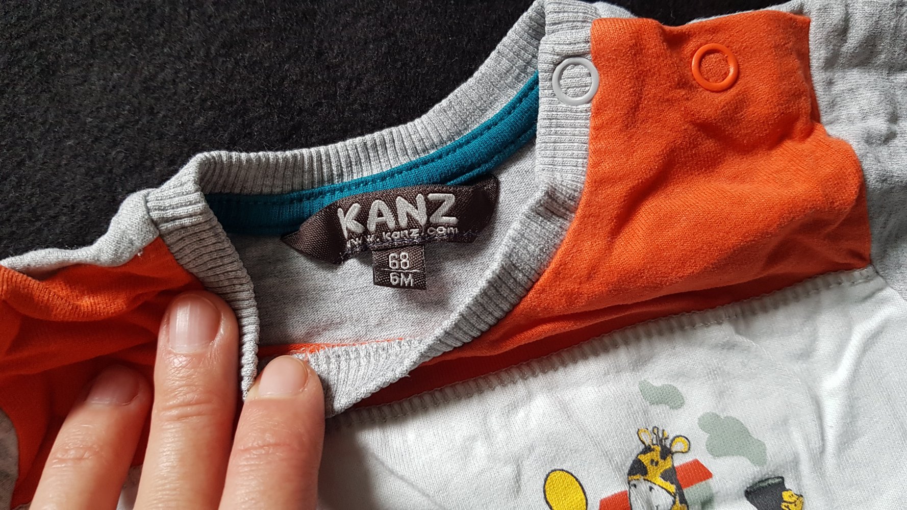 2 Langarm Shirts, Gr. 68, türkis und grau