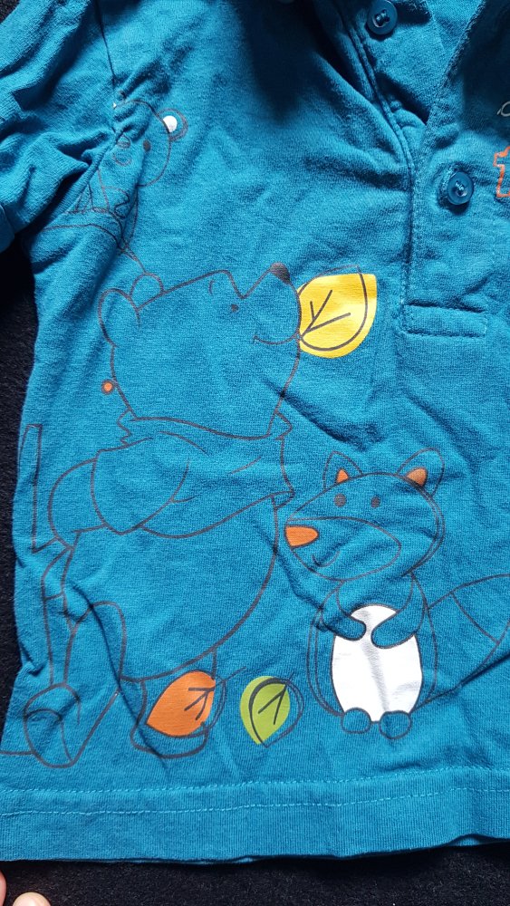 2 Langarm Shirts, Gr. 68, türkis und grau