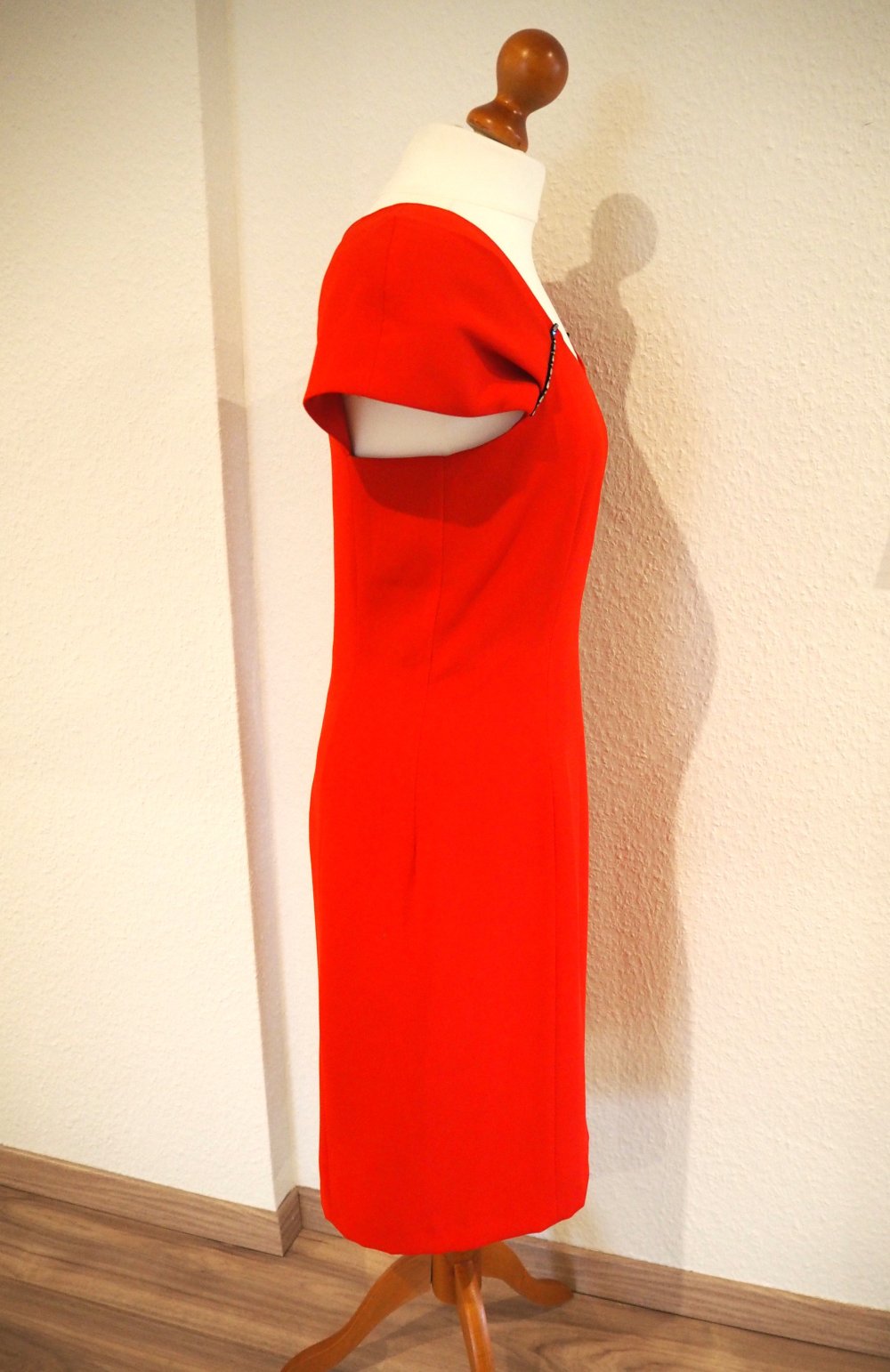 Feuerrotes Vintage-Abendkleid 80er/90er Jahre
