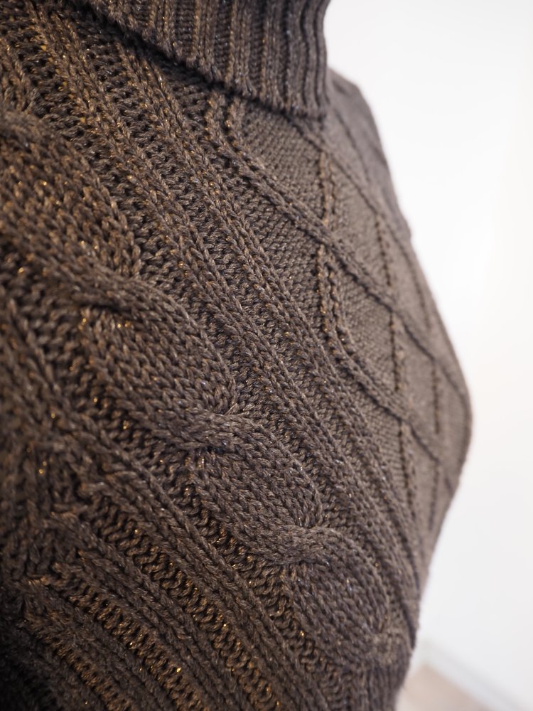 Longpullover/Pulloverkleid mit Zopfmuster