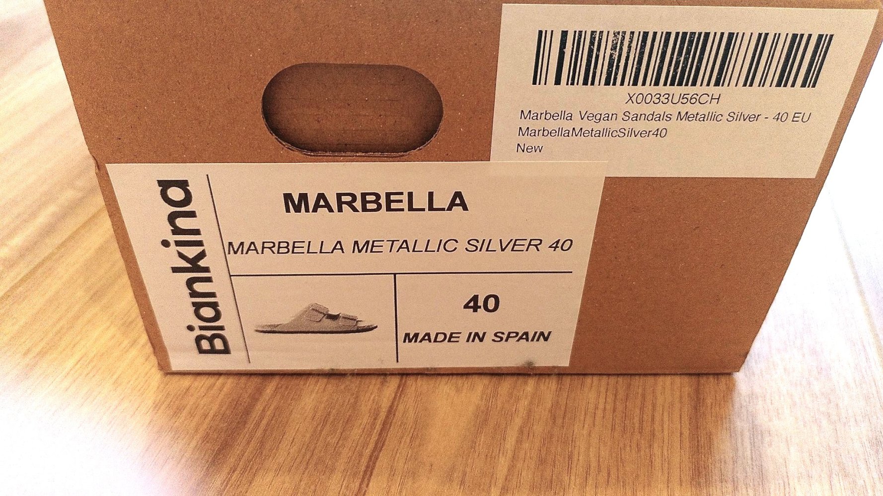 Marbella Kork-Sandale aus veganem Leder – Metallic-Silber