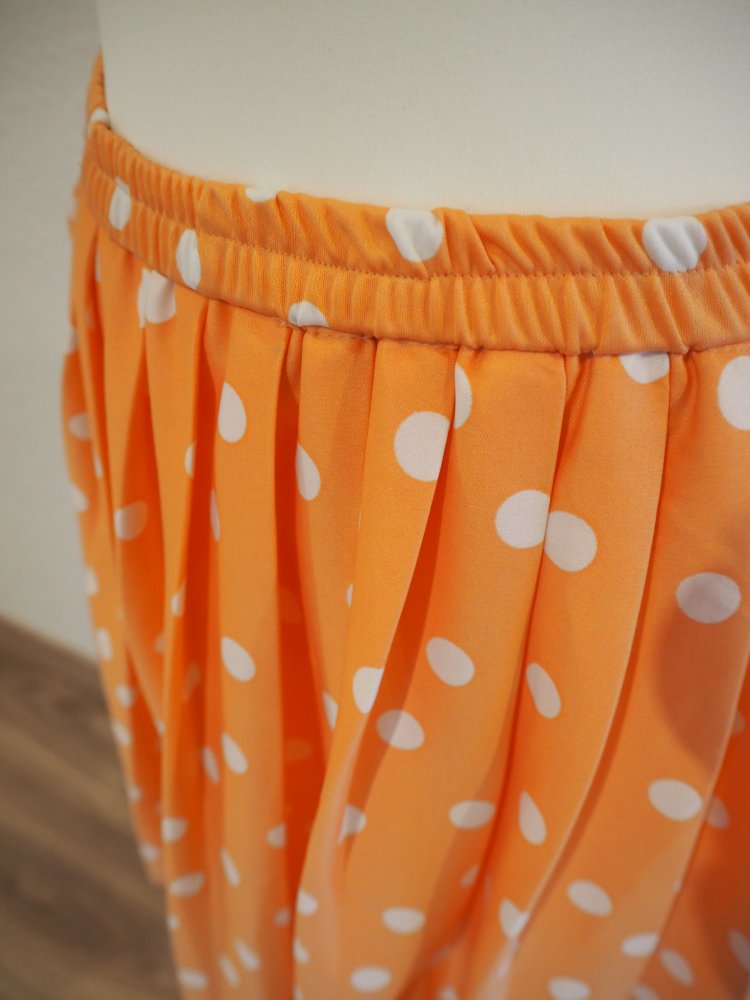 Vintage Polka-Dot Plissee-Rock, pfirsichfarben