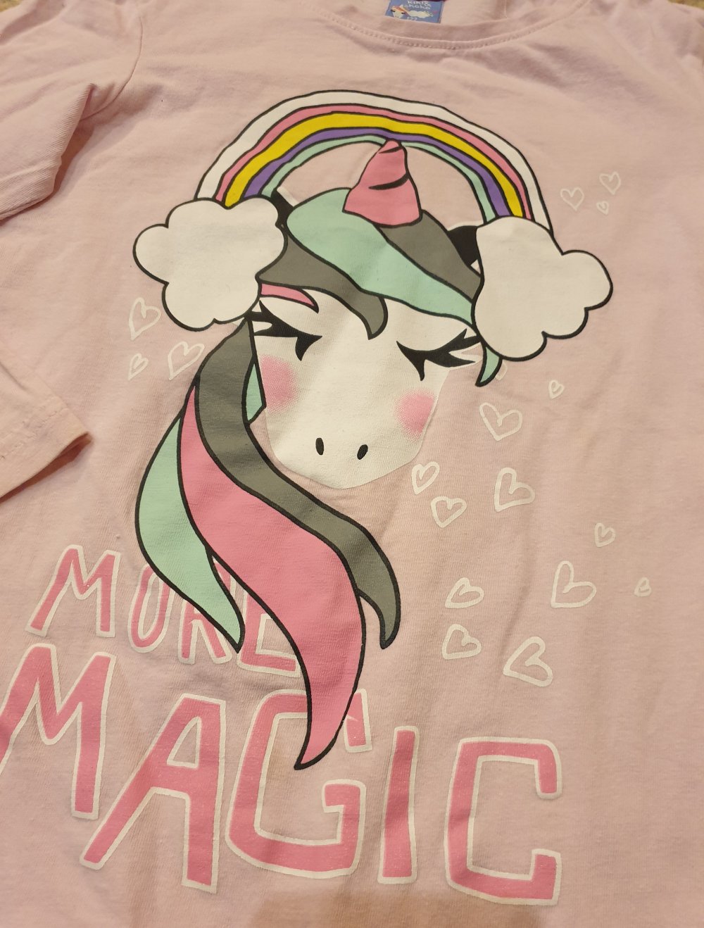 Rosa kiki&koko Langarmshirt mit Einhorn und Regenbogen