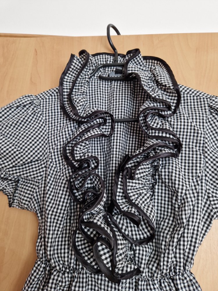 Rüschen Bluse schwarz weiß