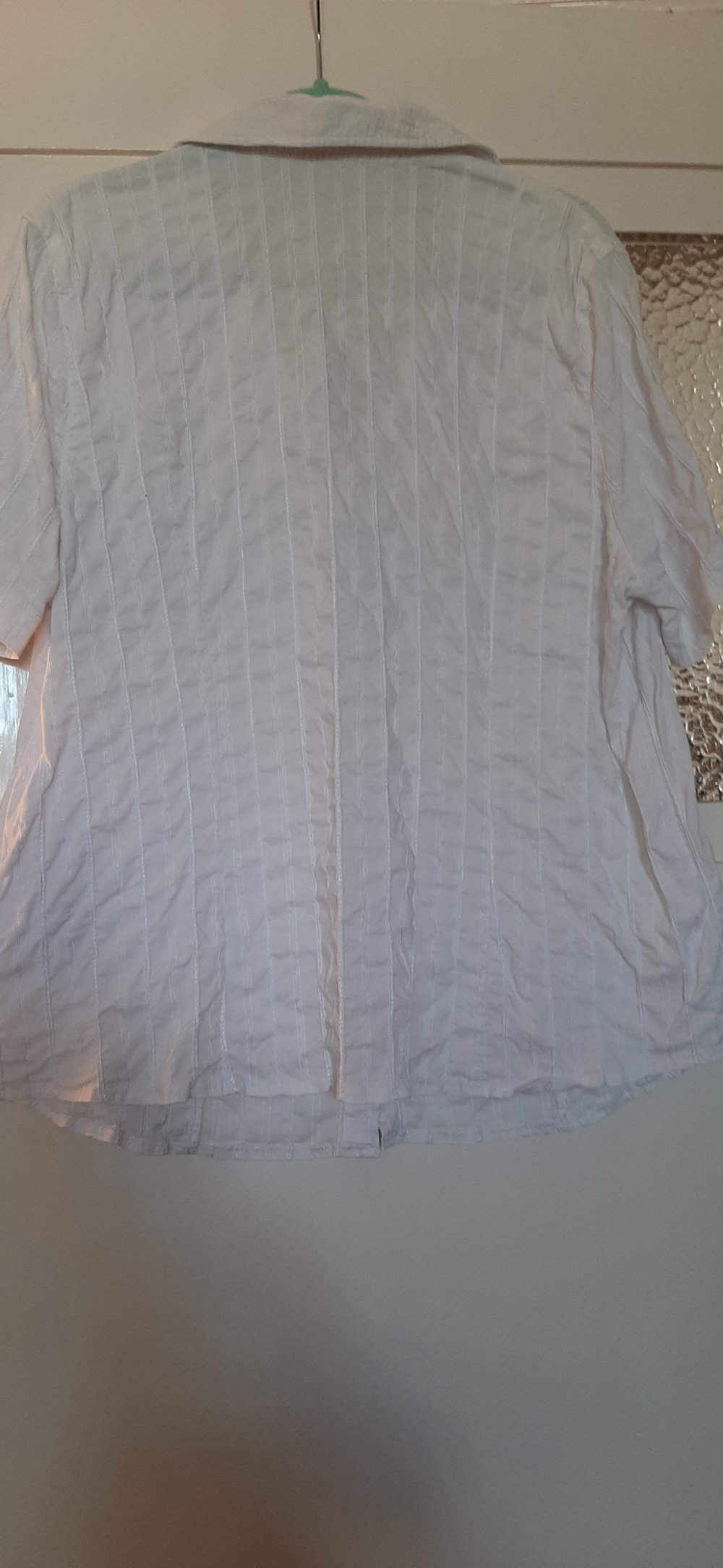 Bonita Bluse Blusenhemd weiß Stretch Elastan Streifen Halbarmbluse XL+ 42 44 leichte Sommerbluse