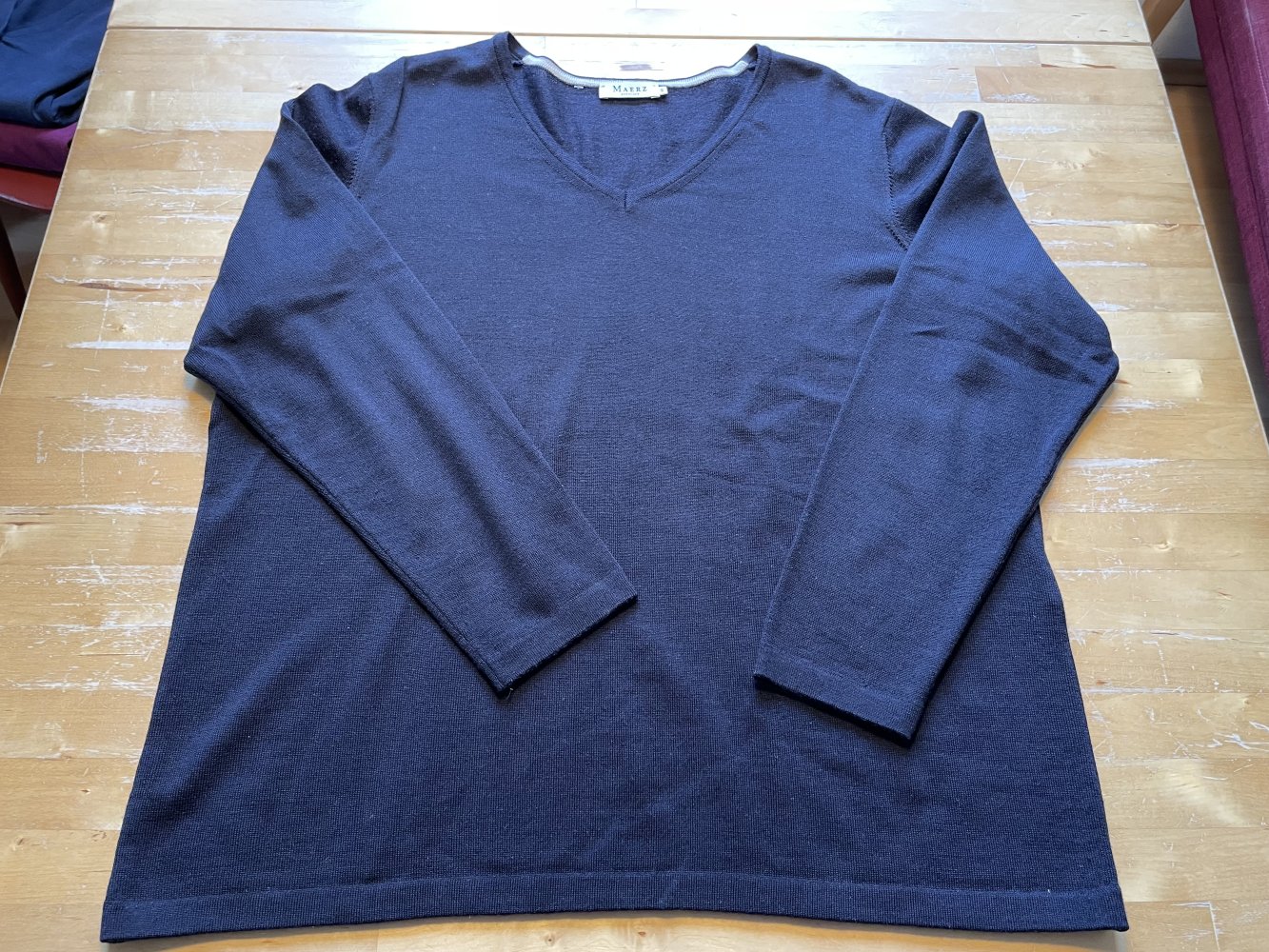 Maerz München Merino Pullover Damen 48 dunkelblau