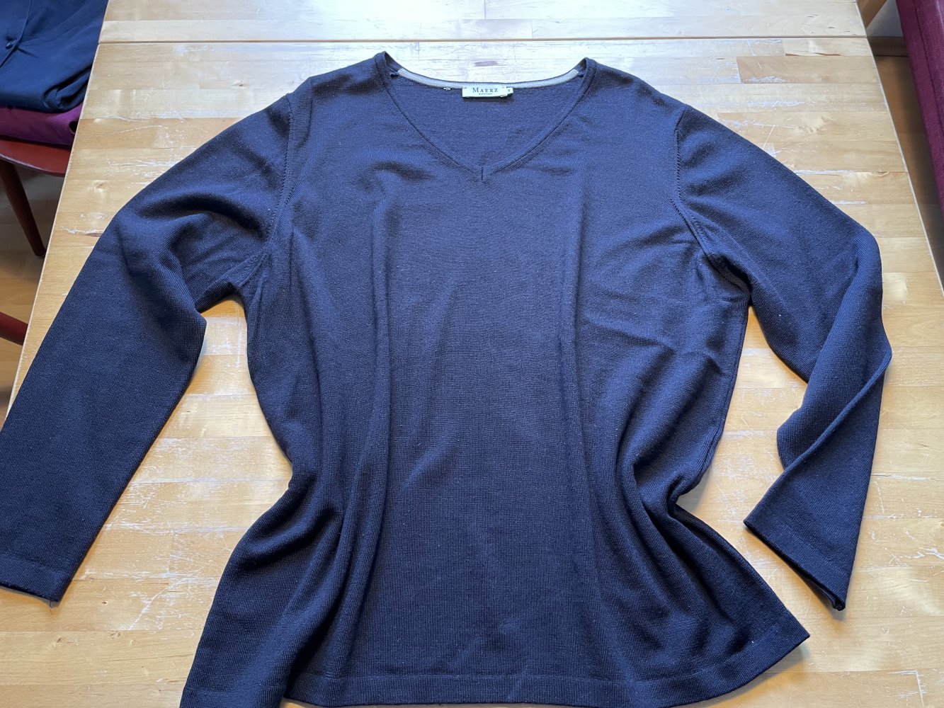 Maerz München Merino Pullover Damen 48 dunkelblau