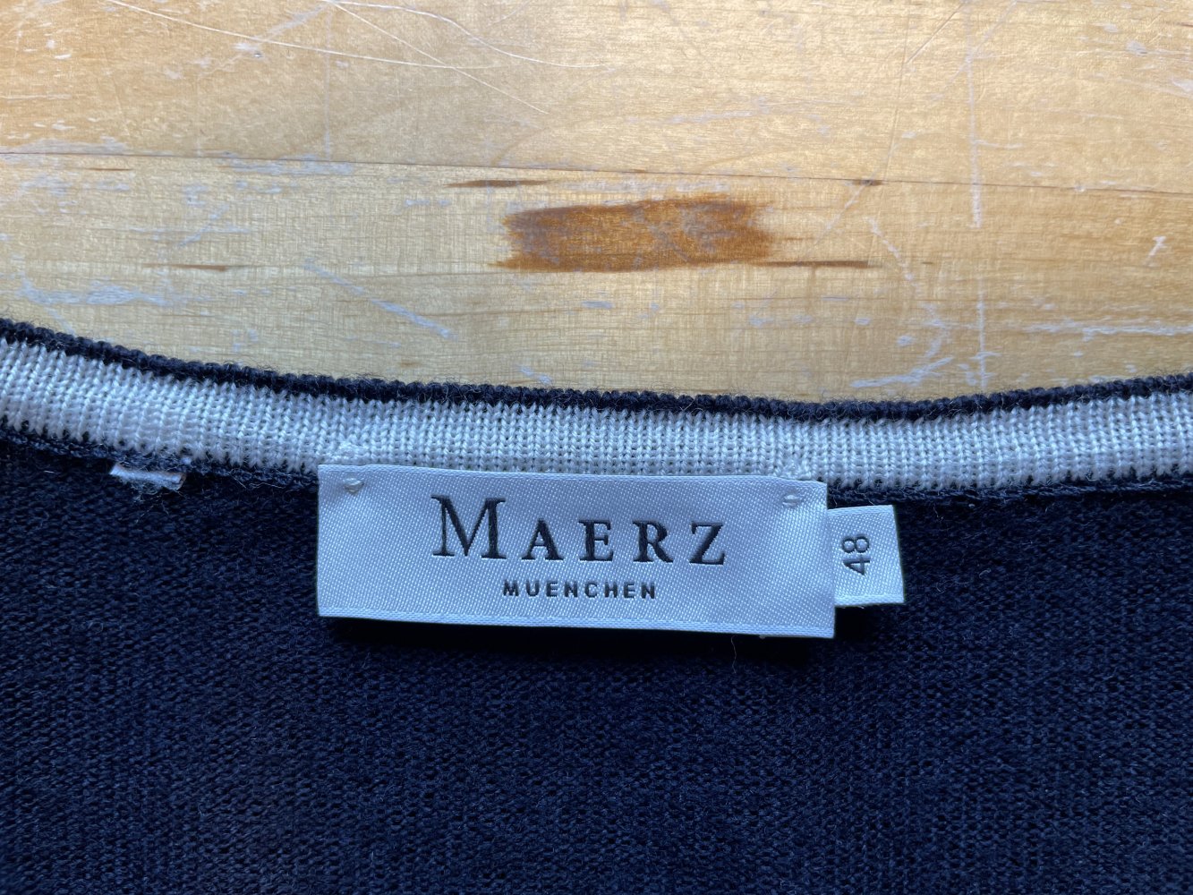 Maerz München Merino Pullover Damen 48 dunkelblau
