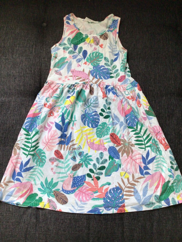 Gr. 140 Safari Jungle Tunika Kleid Leopard Schmetterling 