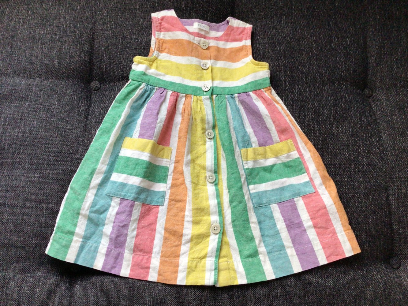 Gr. 92 Schönes gestreiftes Sommer Kleid von Next England
