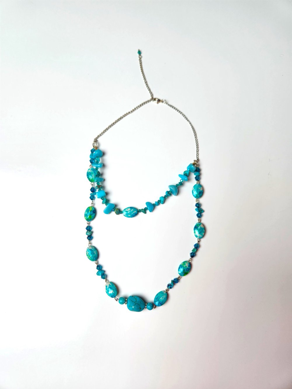Neue Halskette Steine blau