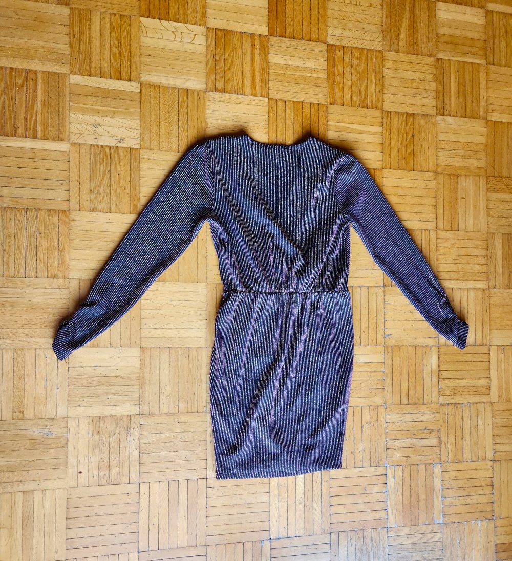 Neues Amisu Schimmer Knoten Kleid