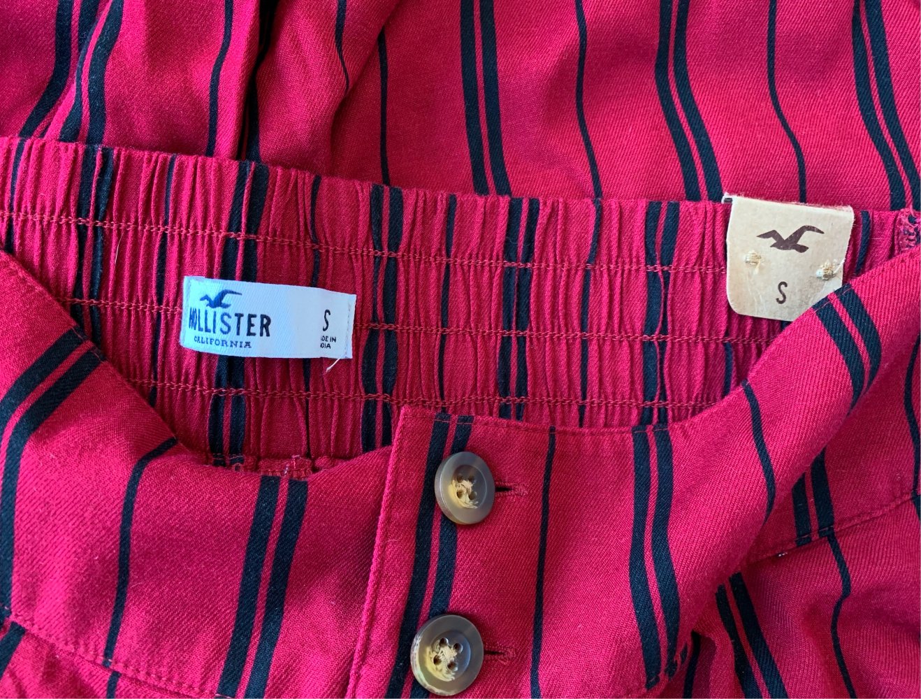 NEU Sommer Hose Cullotte Rot S Hollister High Waist