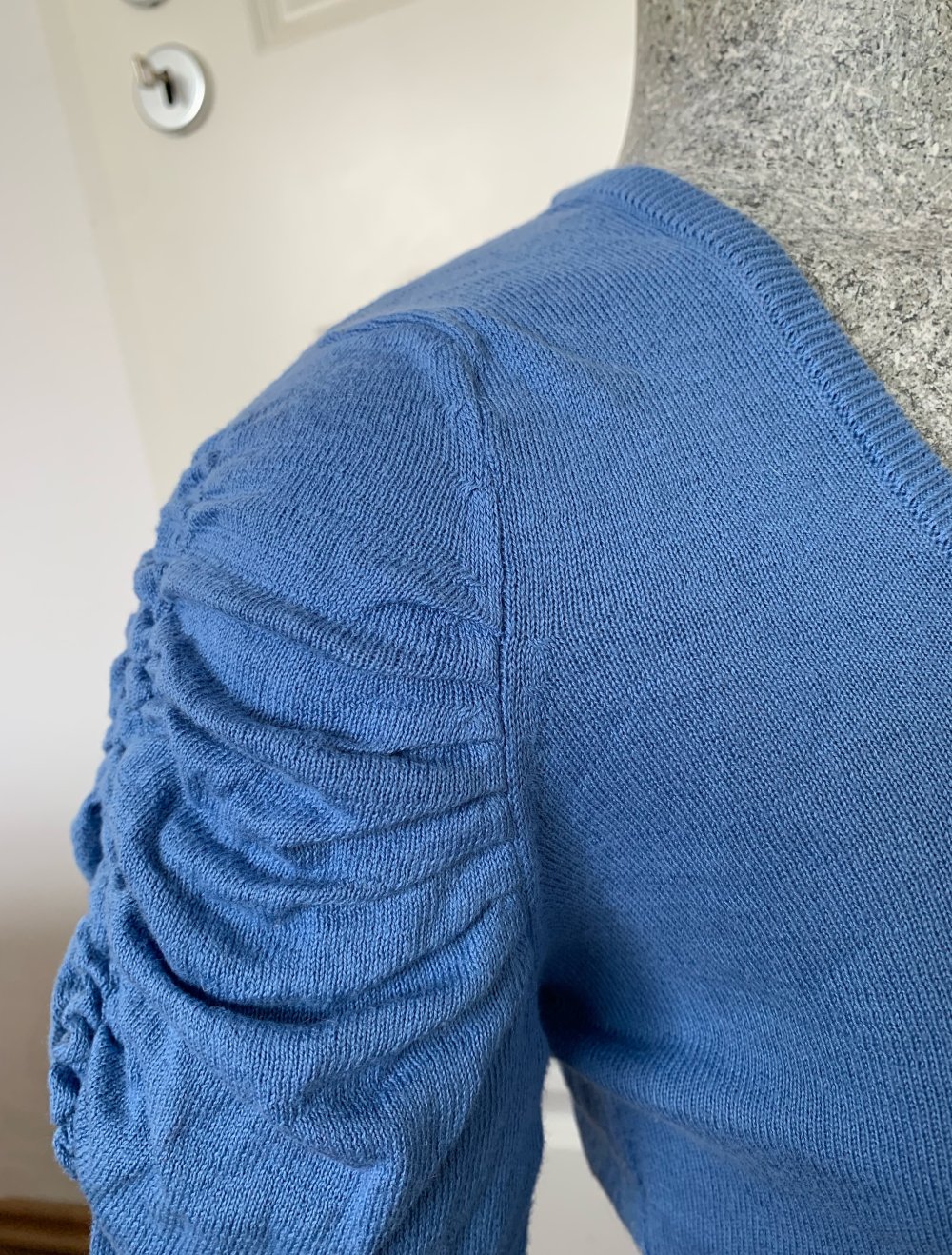 Pullover mit Strukturstrick Gr. 36/38 Hellblau Damen Langarm Strick-Pulli Neu