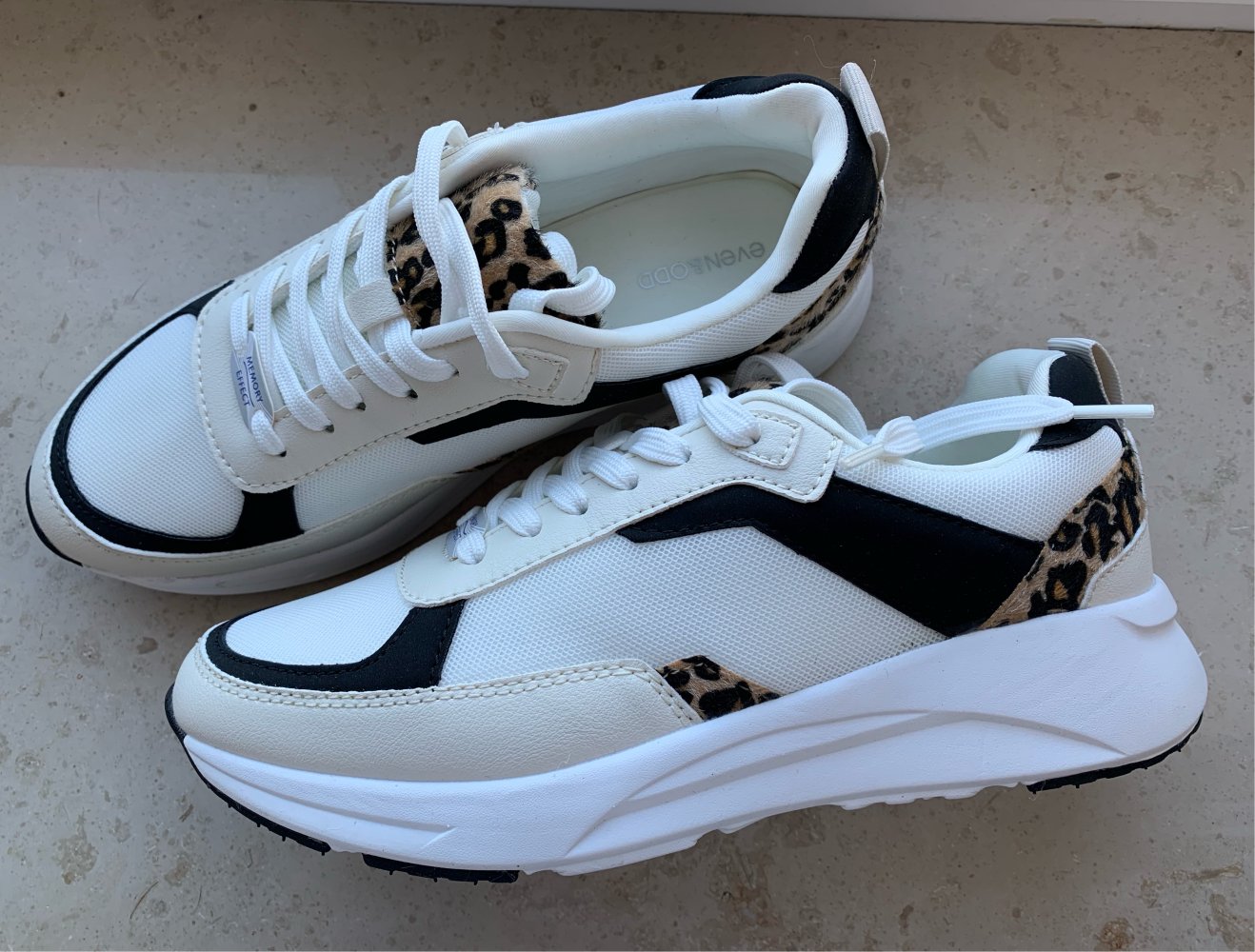 Neu Sneaker Even&Odd Animalprint 39 Creme Weiß