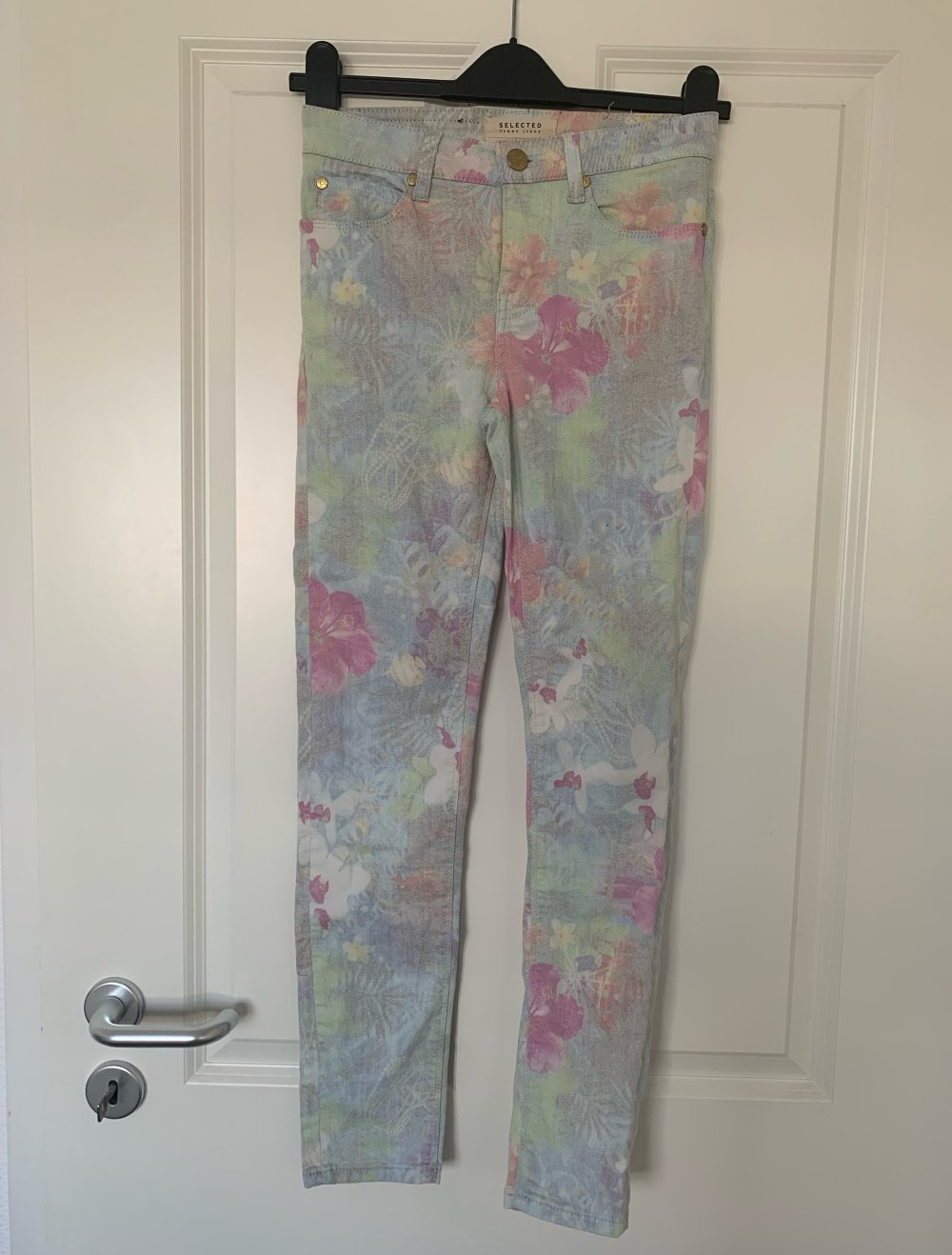 Jeans  Hose Selected Femme 26 Flower Lime Cream