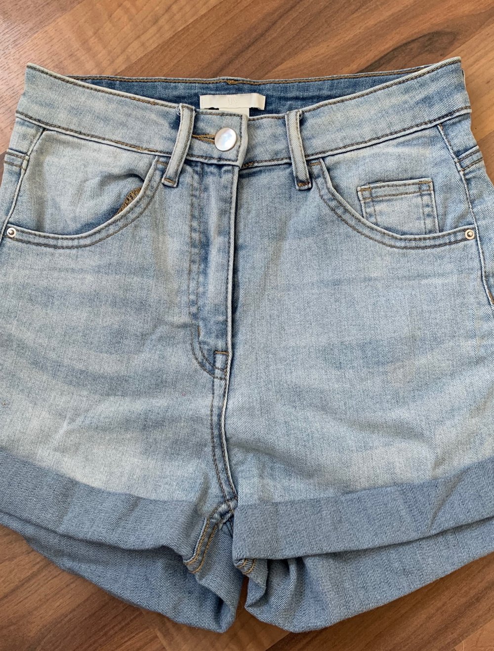 Shorts Jeansshorts Jeans Denim Blau High Waist H&M Gr 34 Neu