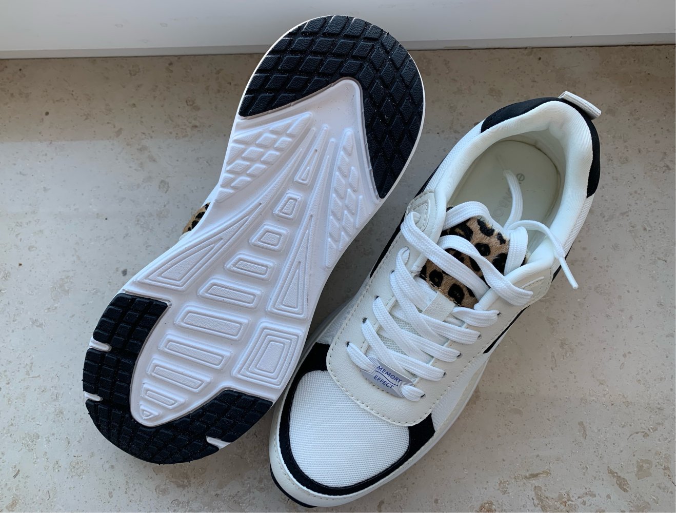 Neu Sneaker Even&Odd Animalprint 39 Creme Weiß