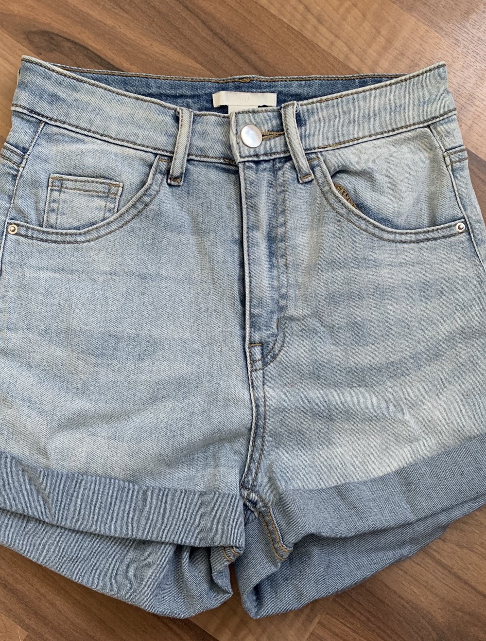 Shorts Jeansshorts Jeans Denim Blau High Waist H&M Gr 34 Neu
