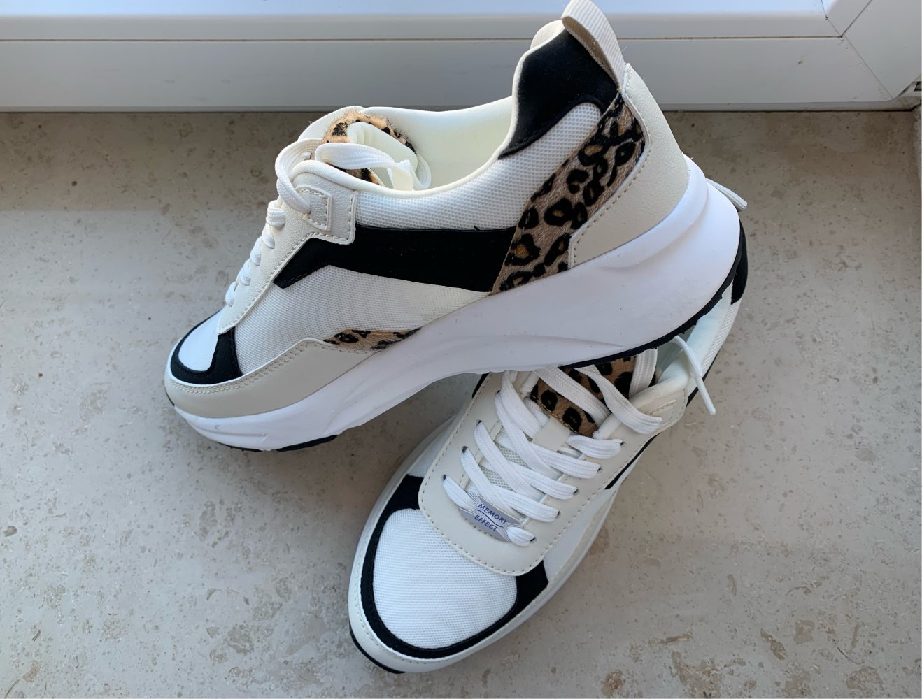 Neu Sneaker Even&Odd Animalprint 39 Creme Weiß