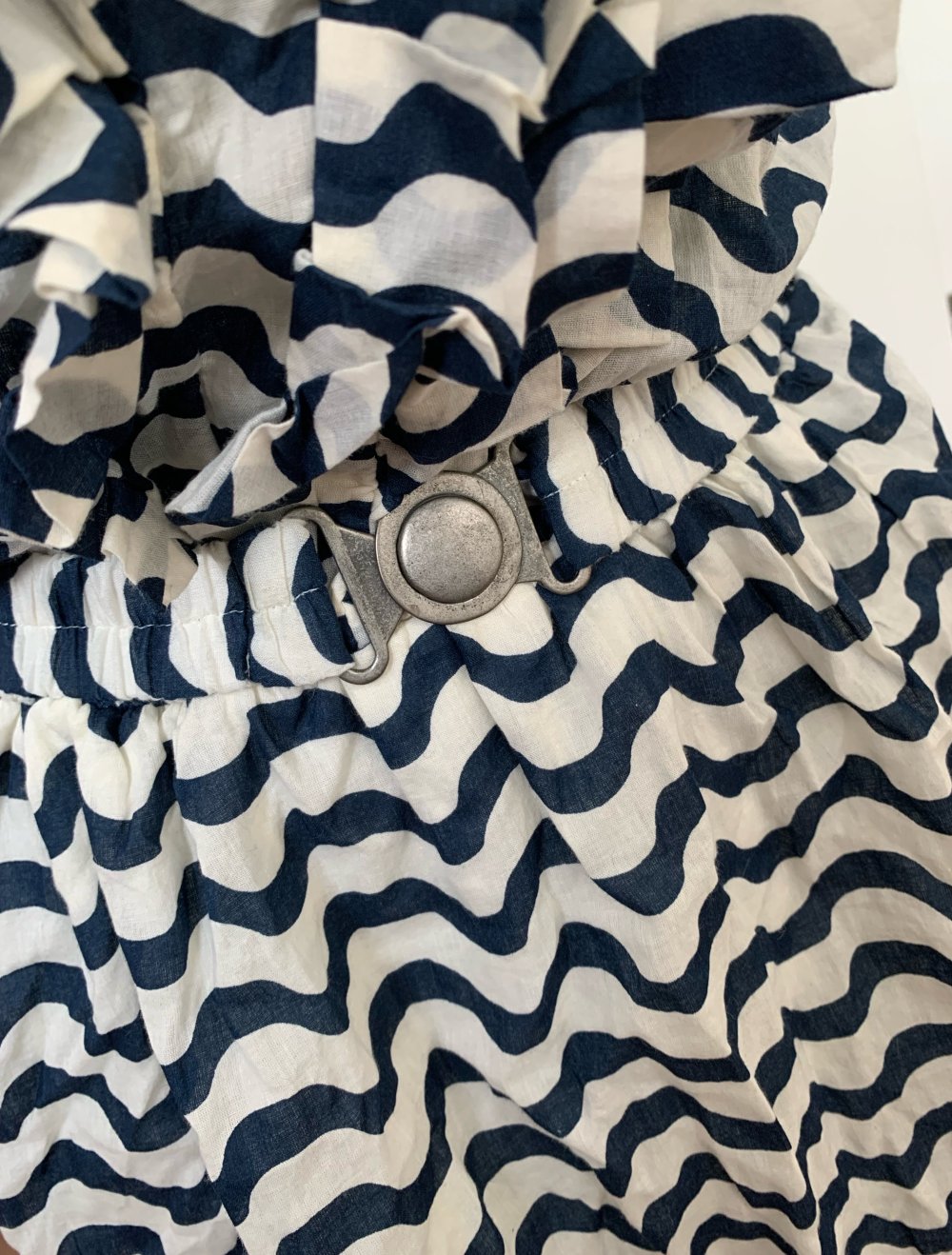 Blend Kleid Gr. 36 / S Sommerkleid Neu Blau Creme Gürtel