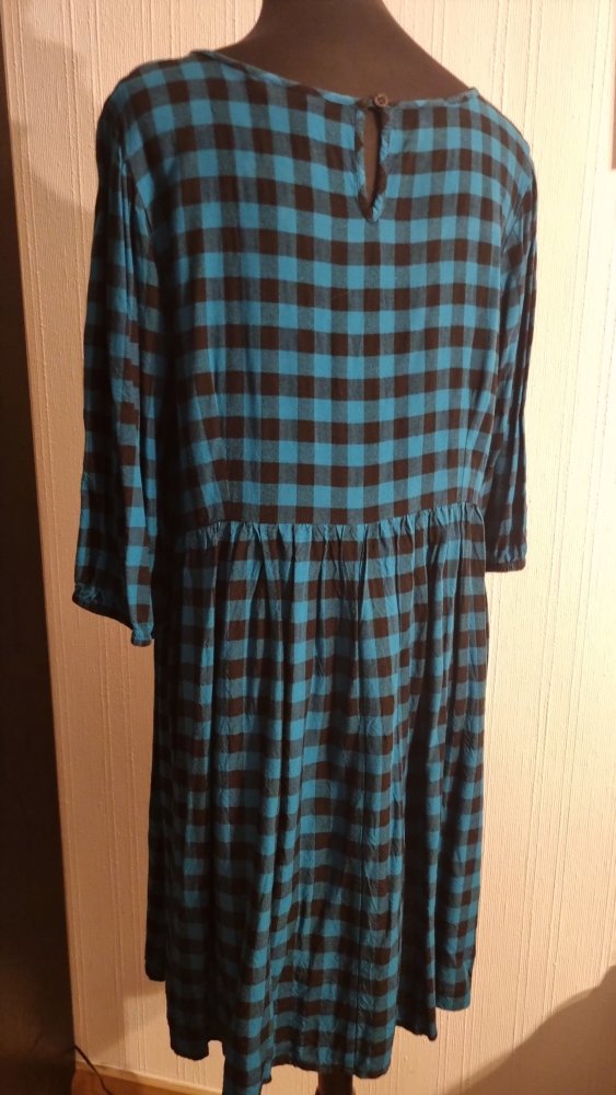 Kleid Mini 46 von Yours schwarz petrol kariert Vichykaro