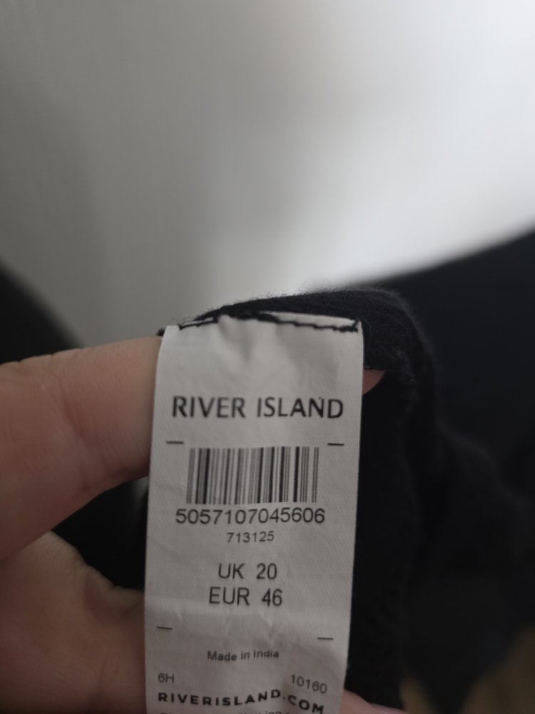 Off Shoulder Sommer Oberteil 46 UK20 schwarz River Island Plus Spitze