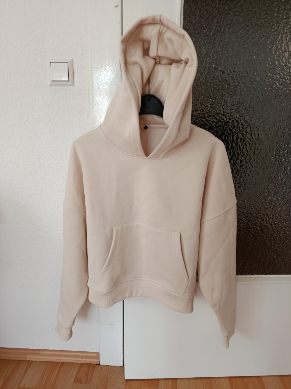 Kapuzenpulli / Hoodie cropped & oversized cremeweiß NEU! Gr. 40 (L)