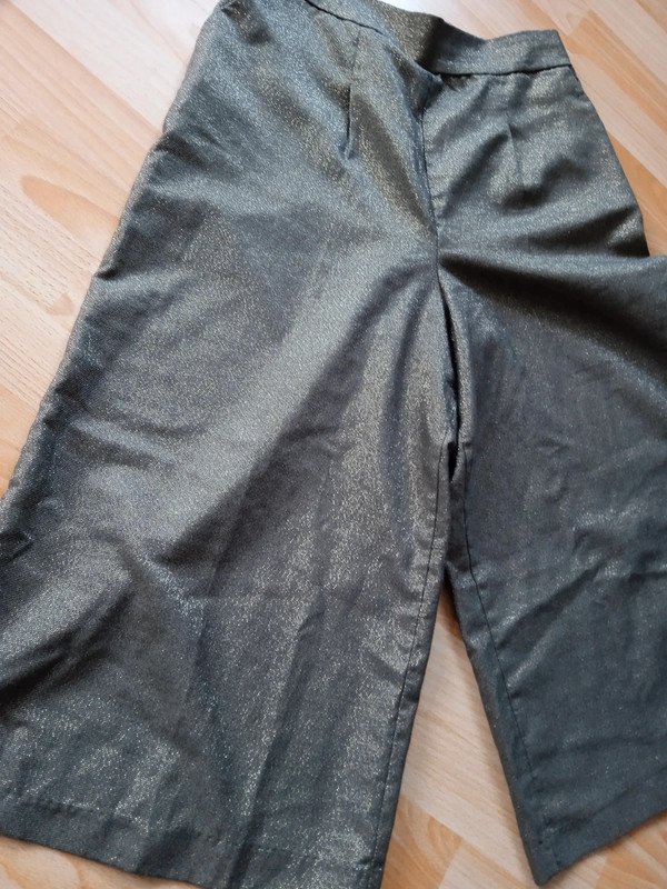Festliche Culotte, Hose mit weitem Bein, goldschimmernd, Gr. 38