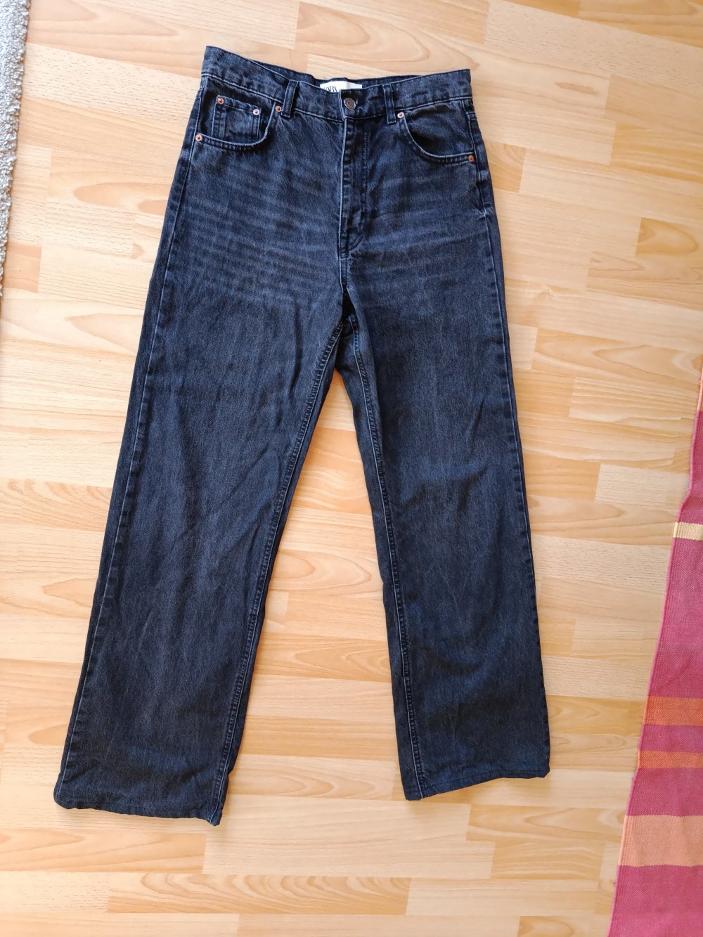 Baggy-Jeans // Hose m. weitem Bein v. Zara Gr. (36)38 schwarz