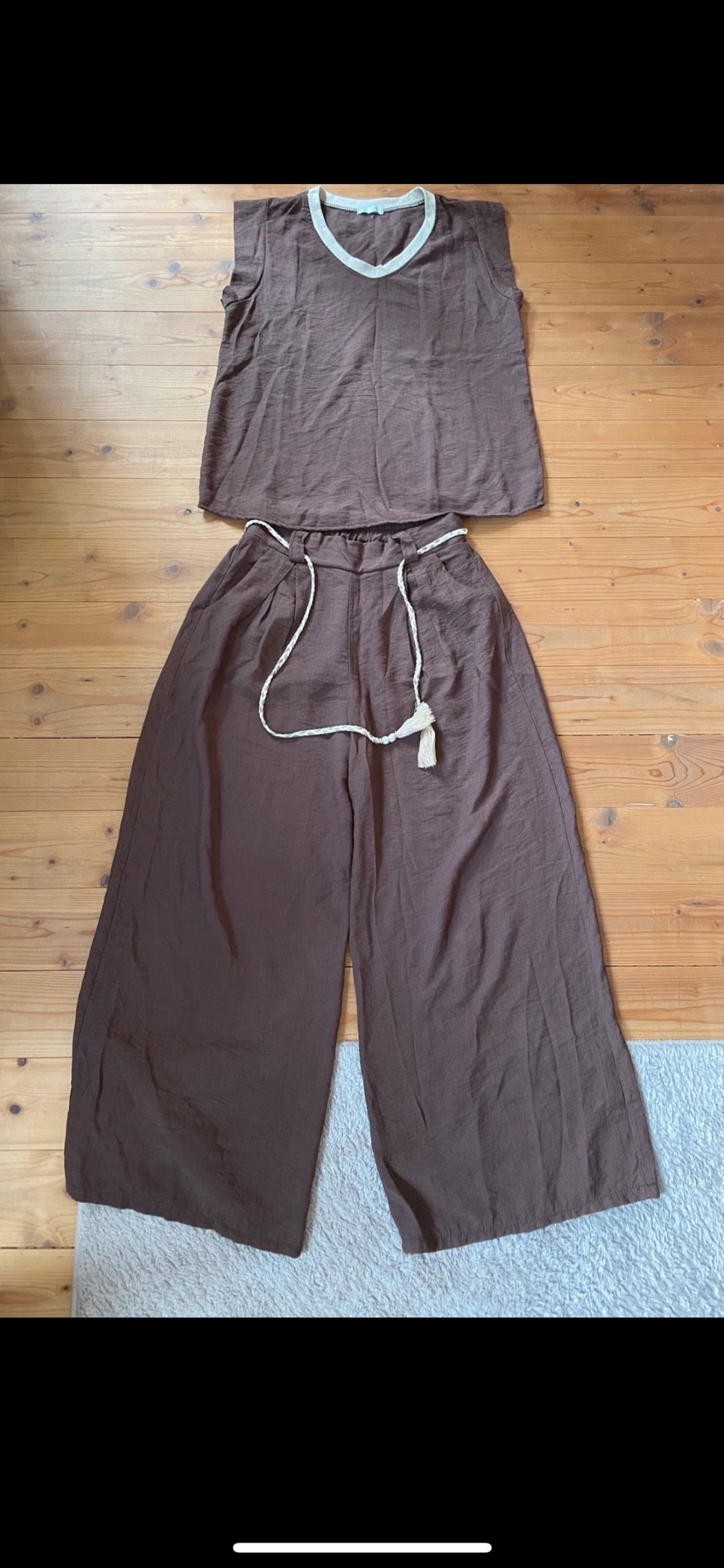 Set/Zweiteiler dunkelbraun XS made in italy