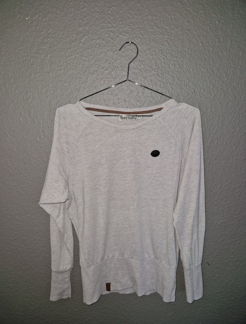 Langarm Shirt von Naketano XS grau weiss