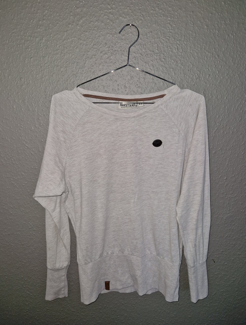 Langarm Shirt von Naketano XS grau weiss