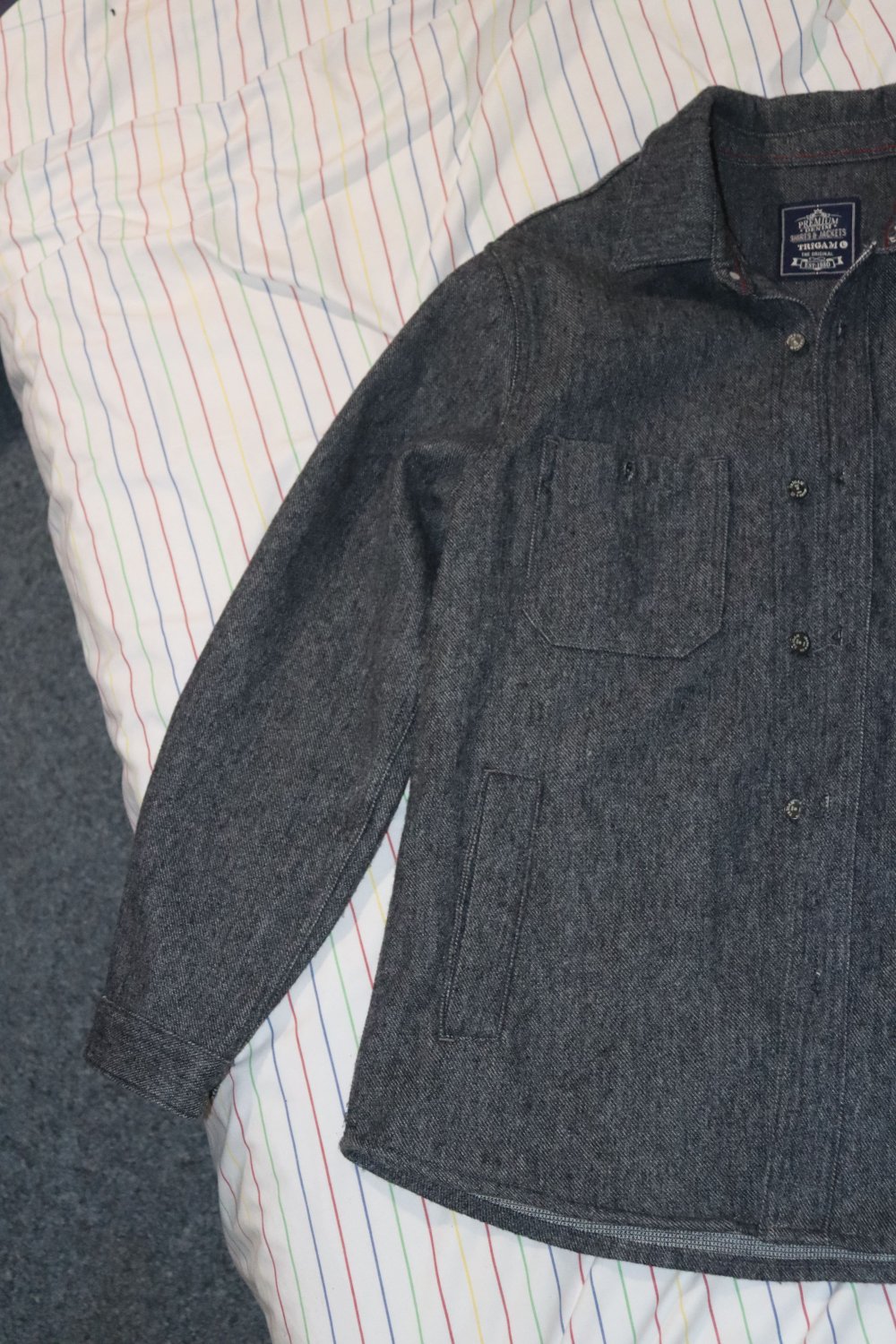 Stilvolle Woll-Mix Jacke in Grau – Größe L