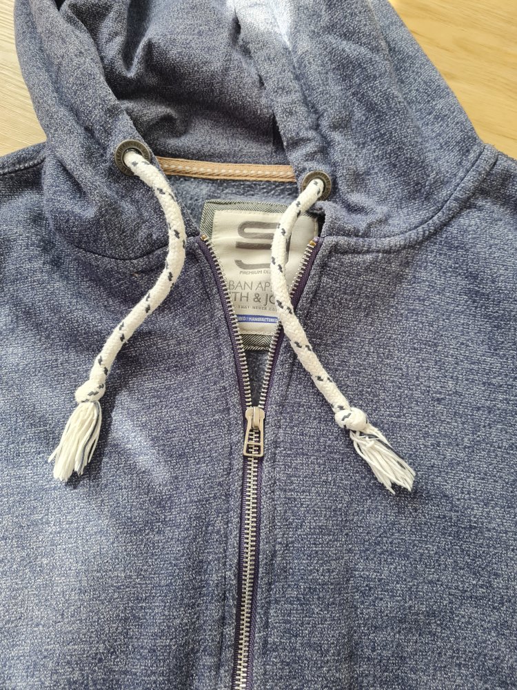 Sweatjacke für Herren Smith&Jones Größe M blau mit Kapuze