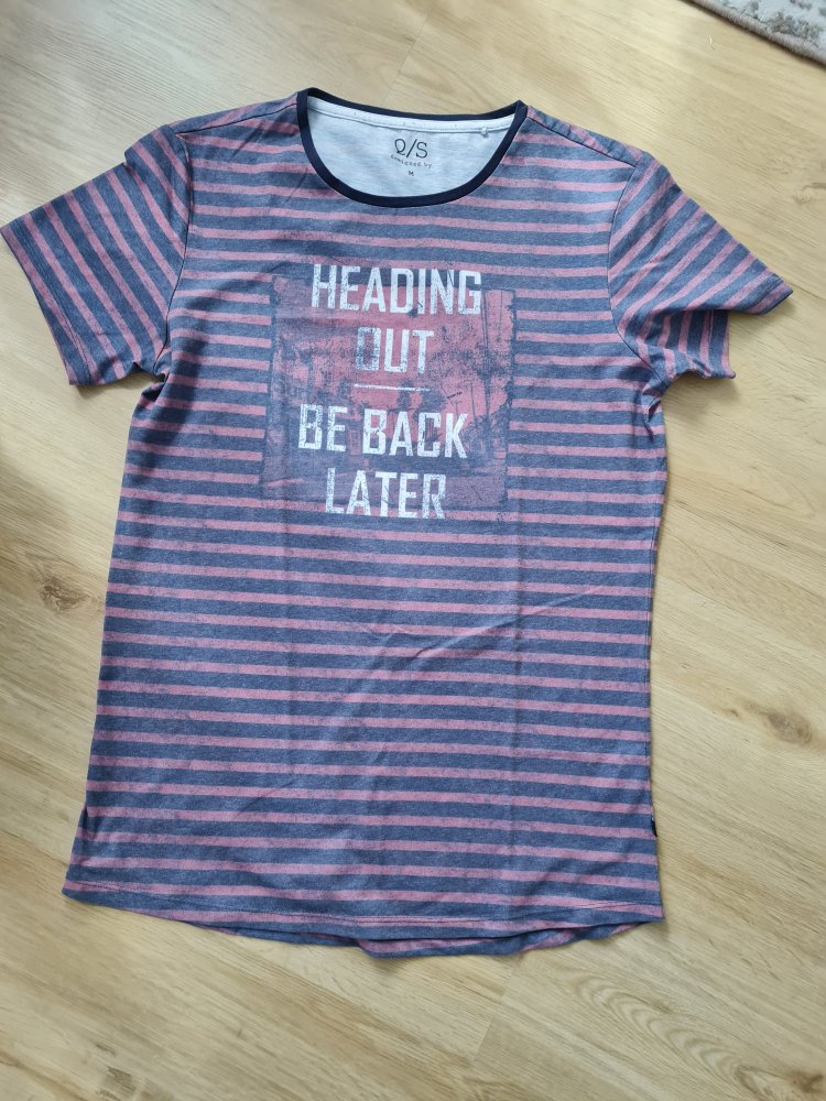 T-Shirt für Herren von Q/S Größe M für Herren blau-rot  gestreift