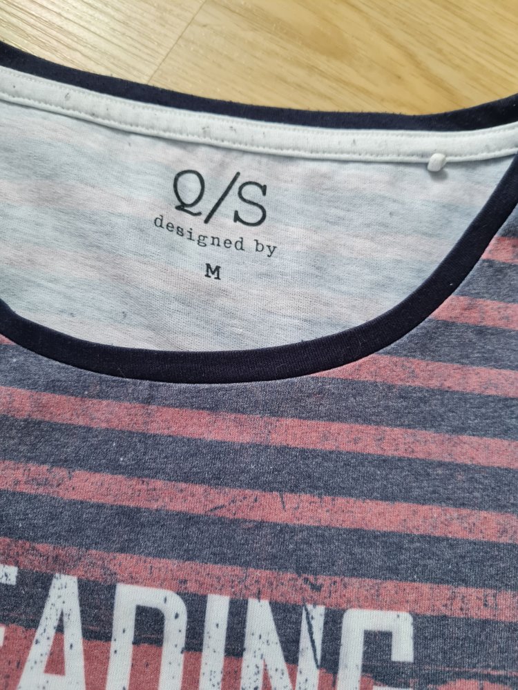 T-Shirt für Herren von Q/S Größe M für Herren blau-rot  gestreift