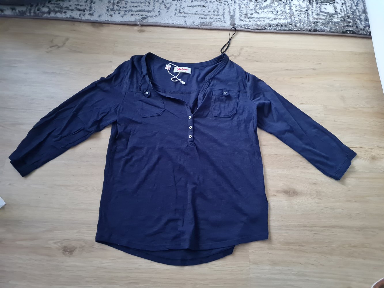 Hemdbluse blau von John Baner Größe S (36/38)