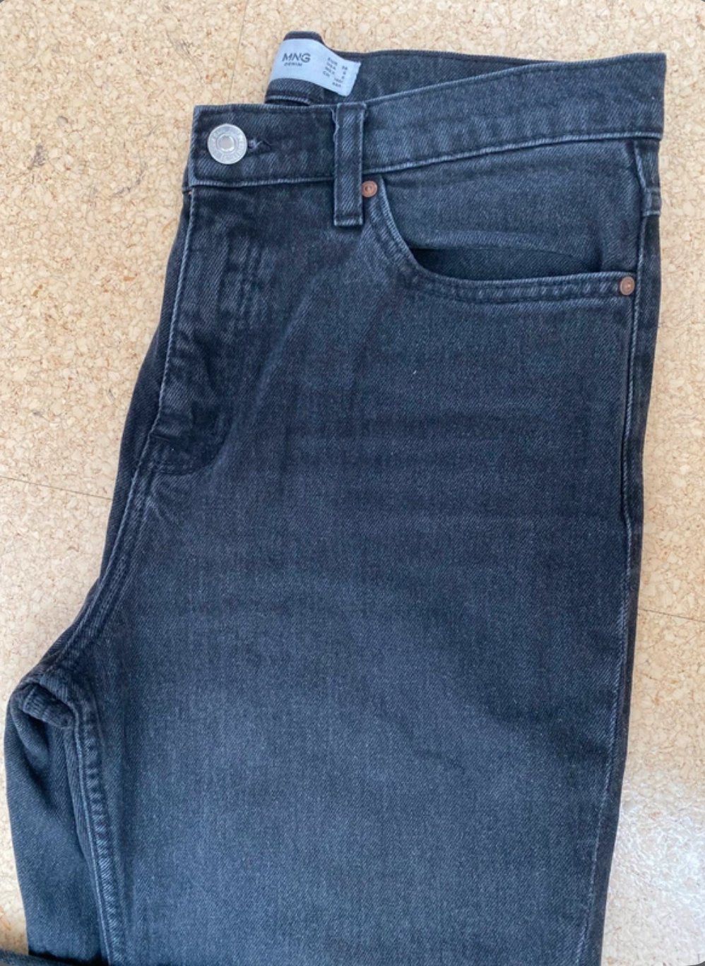 Mom Jeans 5 Pocket Denim Authentic Dunkelgrau Mango