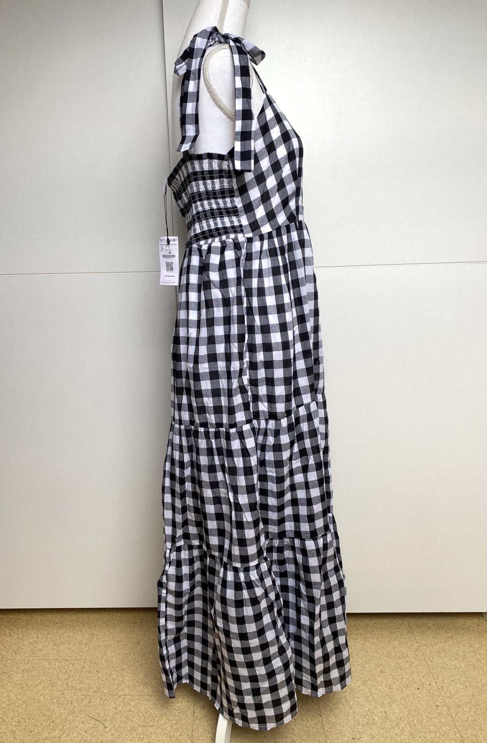 Sommerkleid Maxi Kleid Picknick Muster Vichy Karo kariert Sommer Schleifen Stradivarius