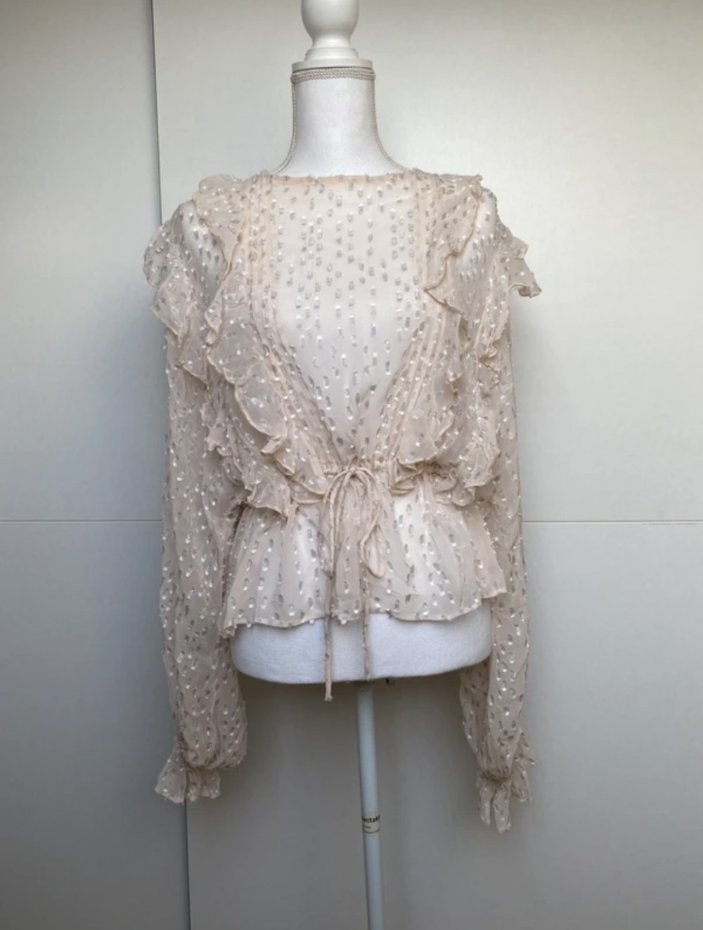 Bluse Schnüren Rüschen Baron Weiß Viktorianisch H&M Premium