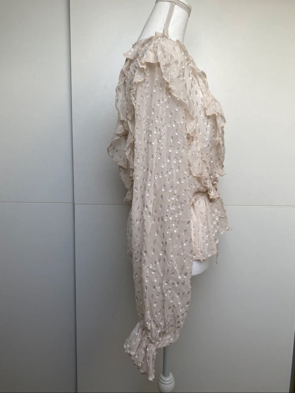 Bluse Schnüren Rüschen Baron Weiß Viktorianisch H&M Premium