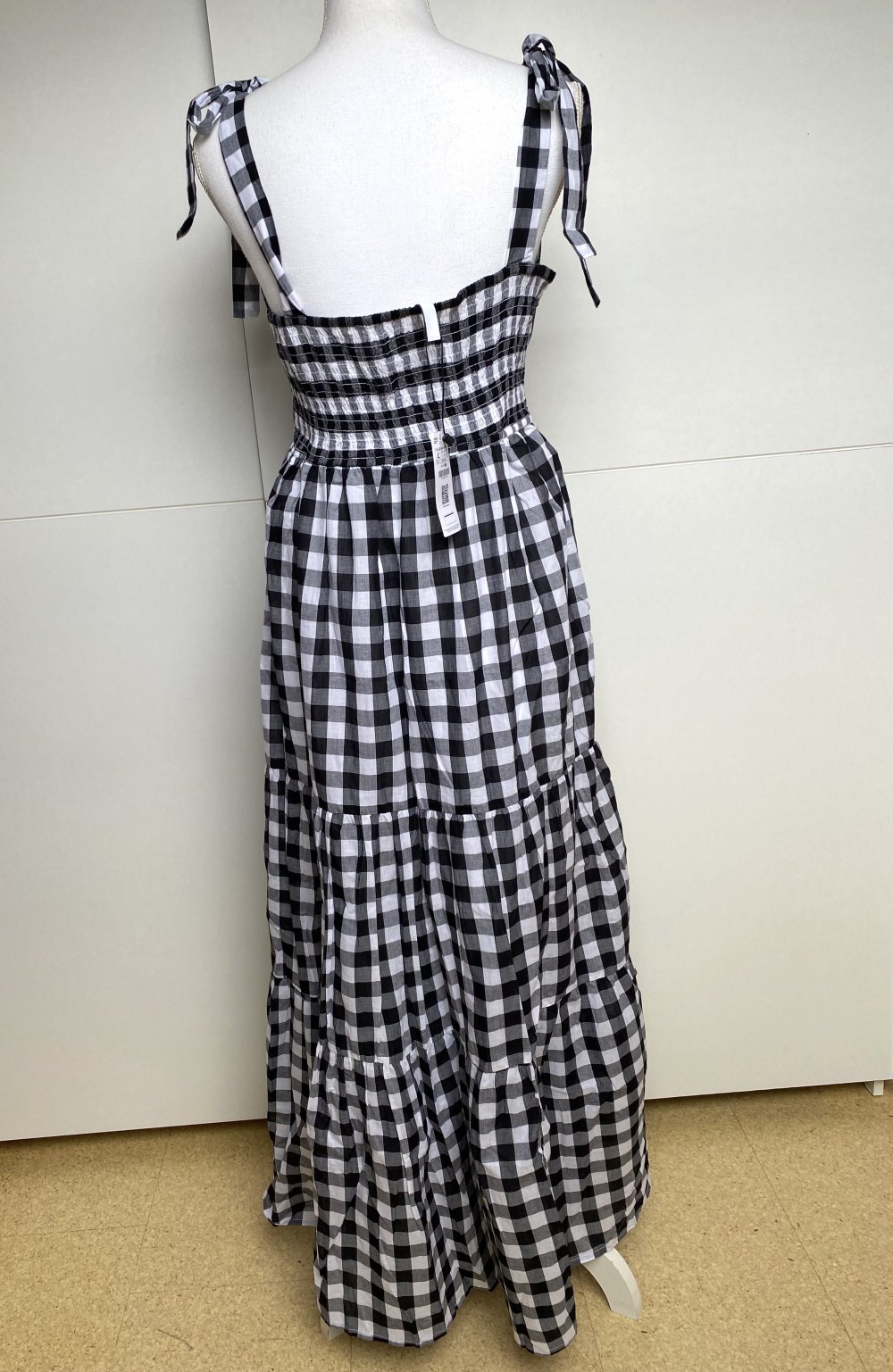 Sommerkleid Maxi Kleid Picknick Muster Vichy Karo kariert Sommer Schleifen Stradivarius