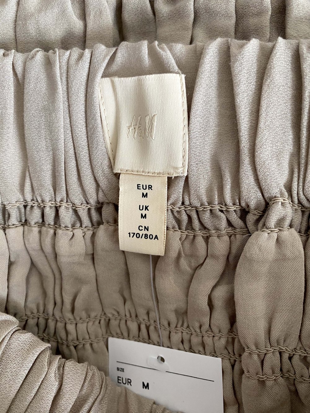 Rock Midaxi Midi Rüschen Gesmoked Beige Sand Sommer Party H&M
