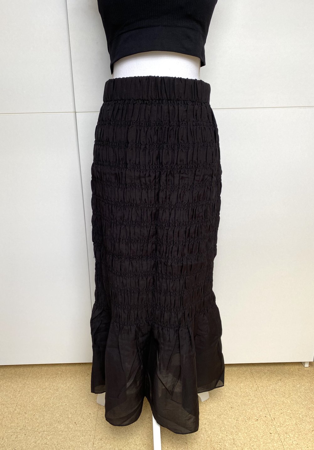 Rock Midirock Rüschen gemoked Schwarz Klassisch LBD Sommer Party H&M