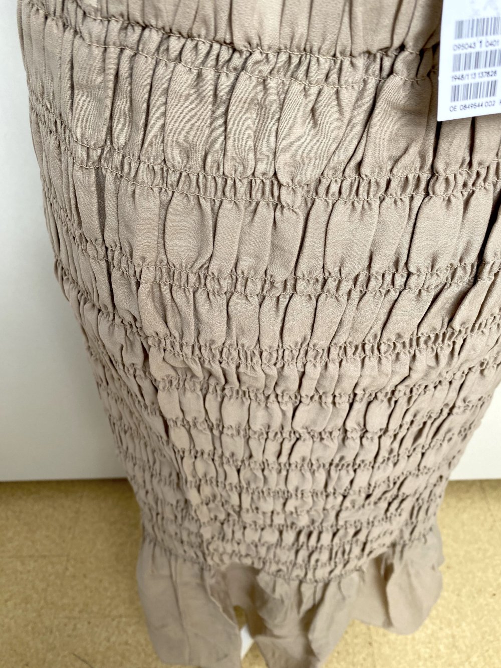 Rock Midaxi Midi Rüschen Gesmoked Beige Sand Sommer Party H&M