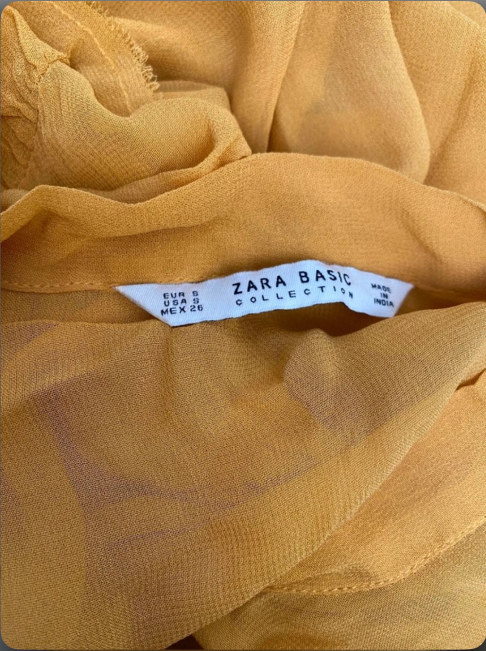 Bluse Tunika Sommer Sonne Schleife Gelb Zitrone Sonne Rüschen Fledermaus Zara