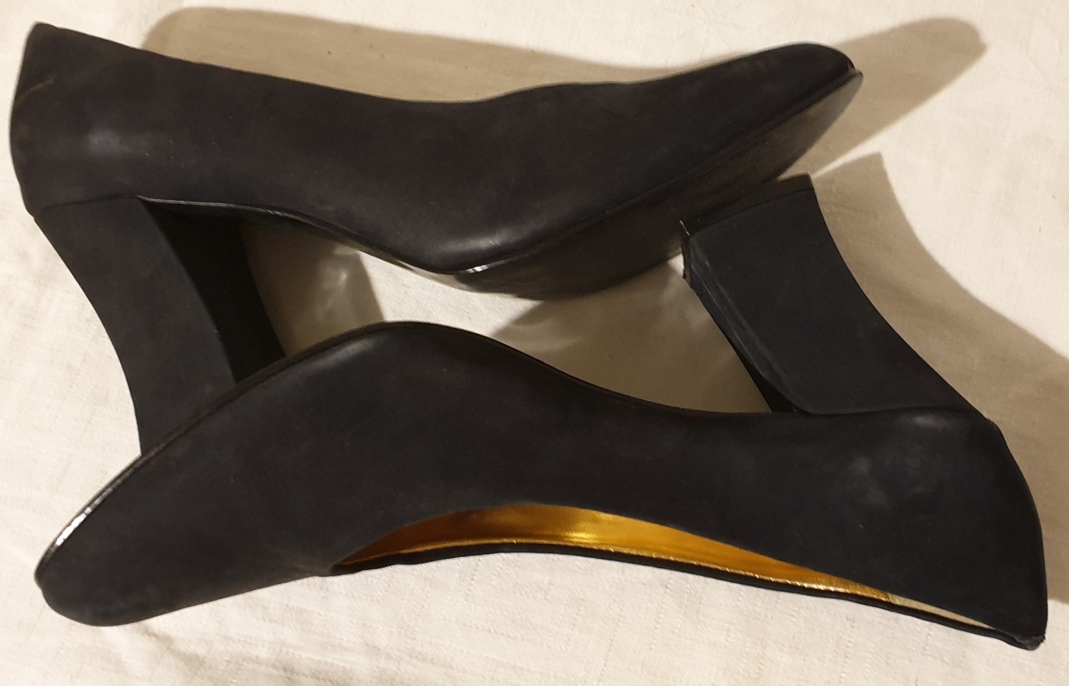 Damen Halbschuhe schwarz, Größe 8, Wildleder, Ledersohle